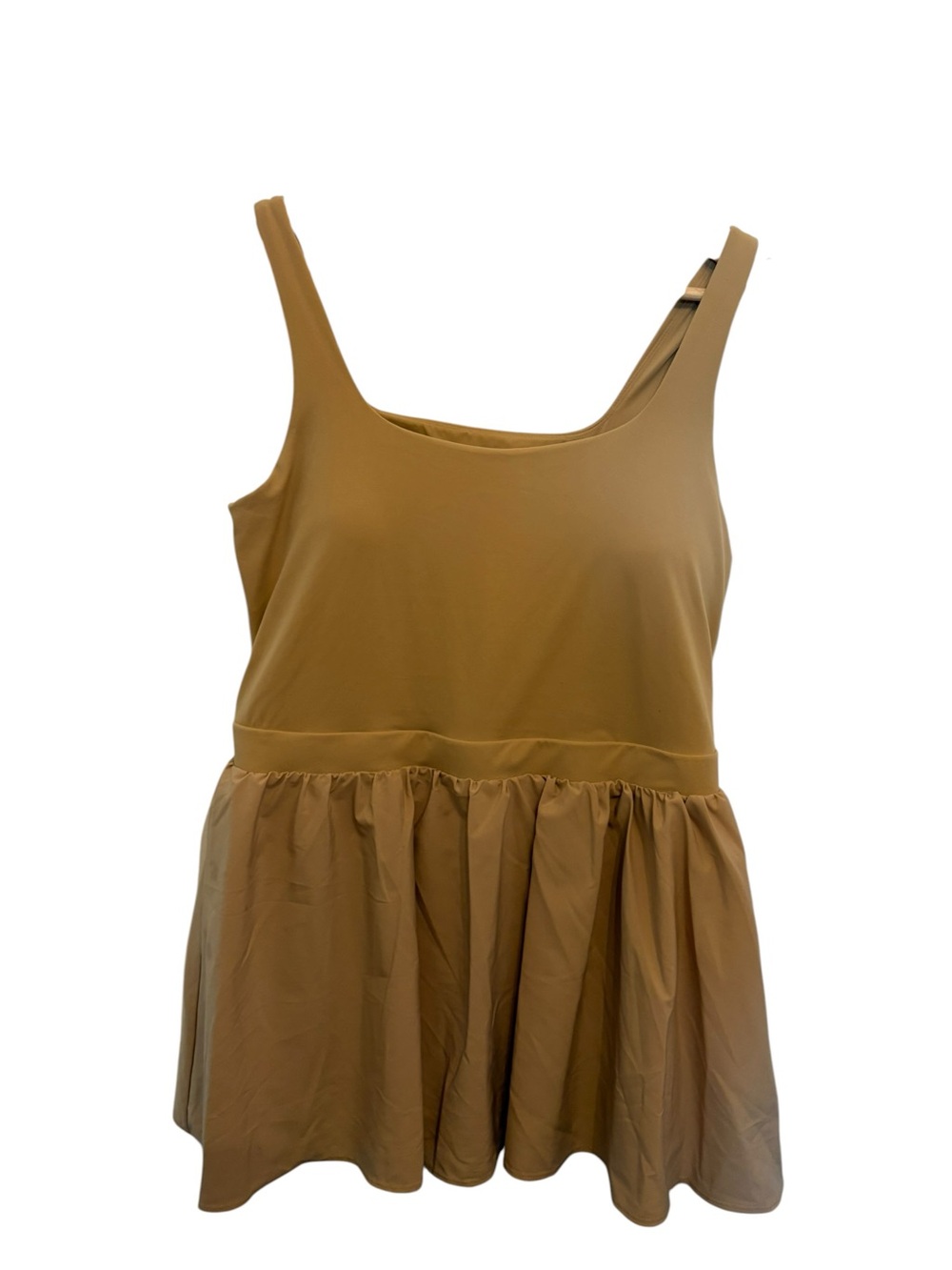 JoyLab Camel Ruffled Hem Active Dress